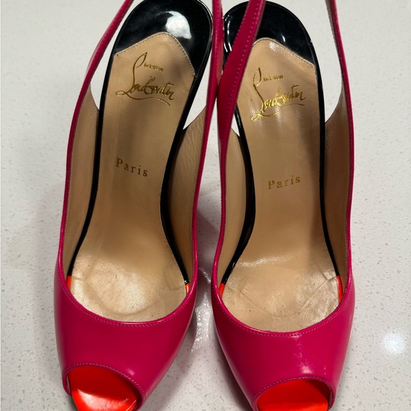 Christian Louboutin very prive hot pink slingback pumps, size 39 - Picture 5 of 6